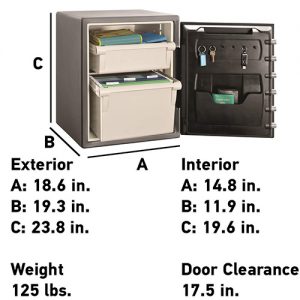 SentrySafe SFW205GQC Fireproof Safe Measurements