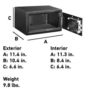 SentrySafe X031 Security Safe Dimensions